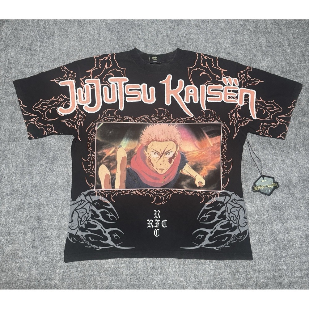 Civil Regime Jujitsu Kaisen Medium Wrath‎ of Itadori Oversized Tee Black NEW NWT